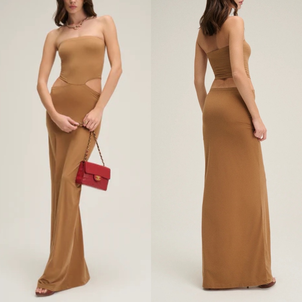 CHAM THE FORD CUT-OUT DRESS in CAMEL